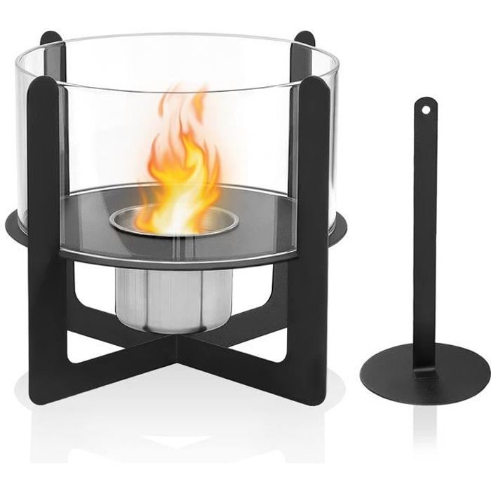Foyer De Table Au Bioéthanol VEVOR - 35x18x14cm - Cheminée Portable Intérieur/Extérieur