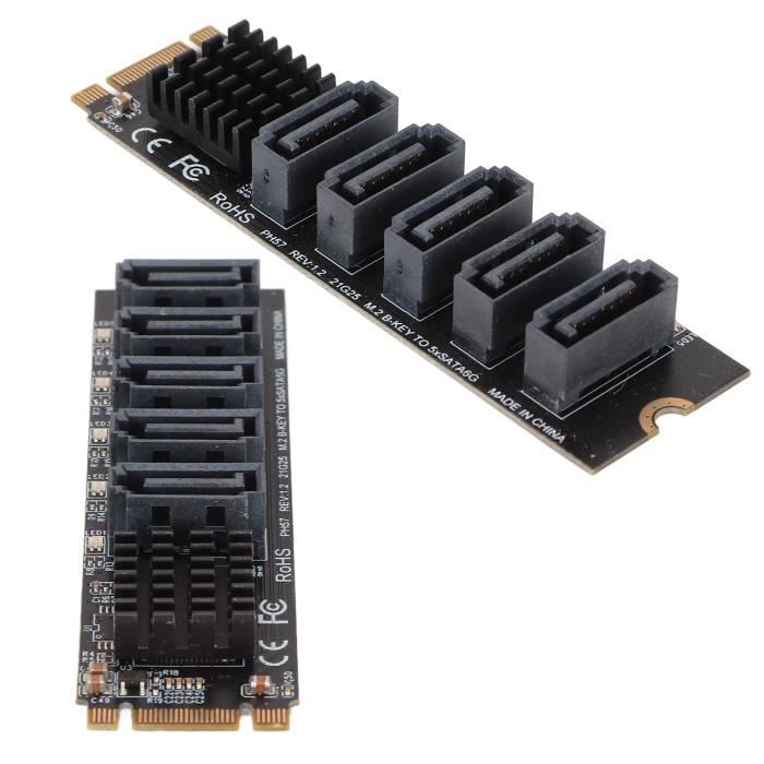 M.2 vers SATA3.0, Carte D'extension, Carte D'extension PCIe Contrôleur 6 Ports SATA