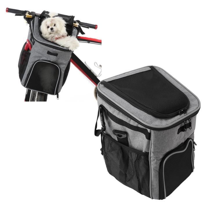 Comparer les prix de VGEBY porte-vélo pour chien Panier de vélo pour chien, imperméable, respirant, amovible, sac à dos de animalerie panier Noir Gris