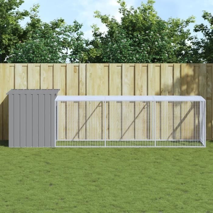 vidaXL Poulailler cour 110x405x110 cm