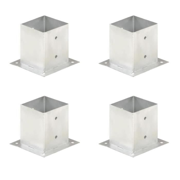 vidaXL Ancres de poteau 4 pcs Métal galvanisé 121 mm