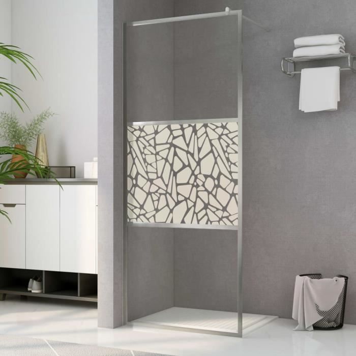 VidaXL Paroi de douche à l'italienne à verre ESG pierre 80x195 cm