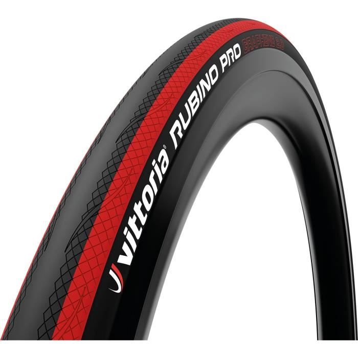 Pneu vélo route Vittoria Rubino Pro - 700x25C (25-622) - Noir rouge - TUBETYPE