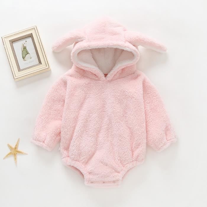 Ensemble Bébé Fille 3 Pièces Automne/hiver - Barboteuse + Salopette + Bandeau - Motif Cœur Et Ours - Taille 0-18 Mois