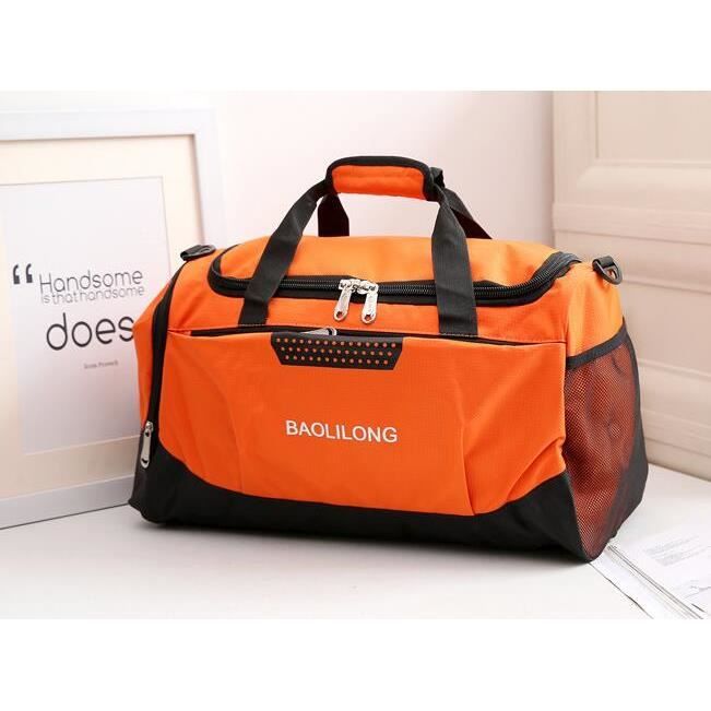 SAC DE SPORT,OrangeGrand sac de sport avec poche pour chaussures, pour hommesfemmes