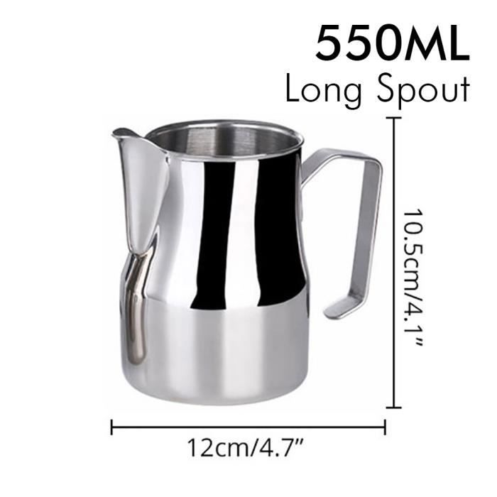 Mousseur à Lait Manuel 800ml Acier Inox - Pour Cappuccino, Latte, Chocolat Chaud