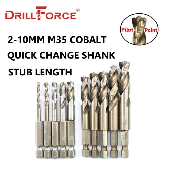 Outillage Perçage Professionnel Forets Hélicoïdaux Cobalt QUARKZMAN M35 - Lot De 10 - 2,6mm Pour Acier Inoxydable Forets 2.6mm