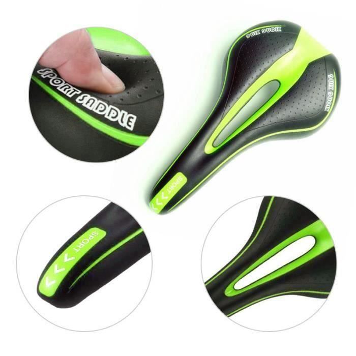 Selle confort gel de VTT de montagne de route Coussin de siege de Bicyclette de Velo de Cyclisme Tampon Couleur Vert WOW6872