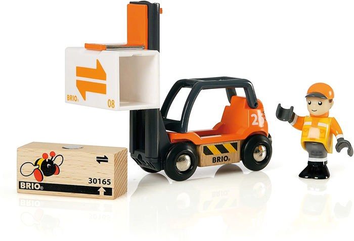 BRIO World – Chariot Élévateur Magnétique Avec Figurine – Accessoire Pour Circuit De Train En Bois – Dès 3 Ans – Compatible Et Sans Pile