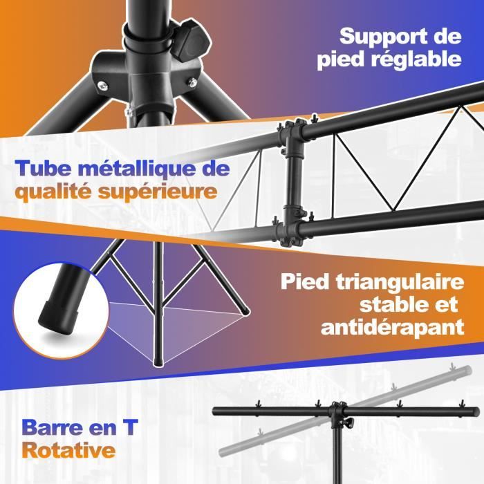 COSTWAY Portique DJ pour 32 Jeux de Lumière à 3m Hauteur Réglable 180 — free download