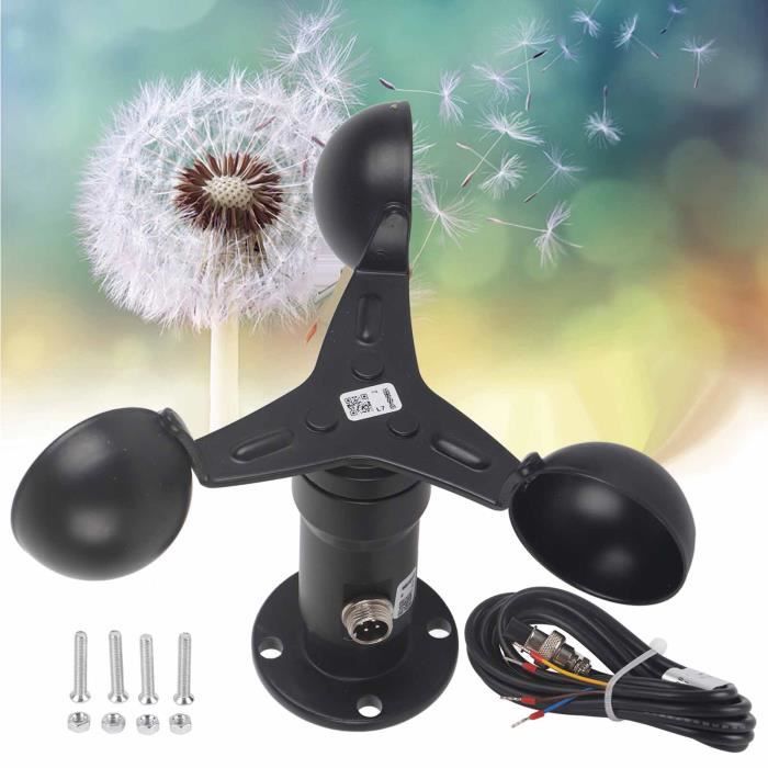 Capteur De Vitesse Du Vent Anémomètre 0-30m/s 3 Tasses Alliage Aluminium Signal 0-10V
