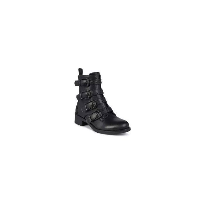 Bottines Femme LPB Quadri Noir Mat Taille 39 Couleur Noir