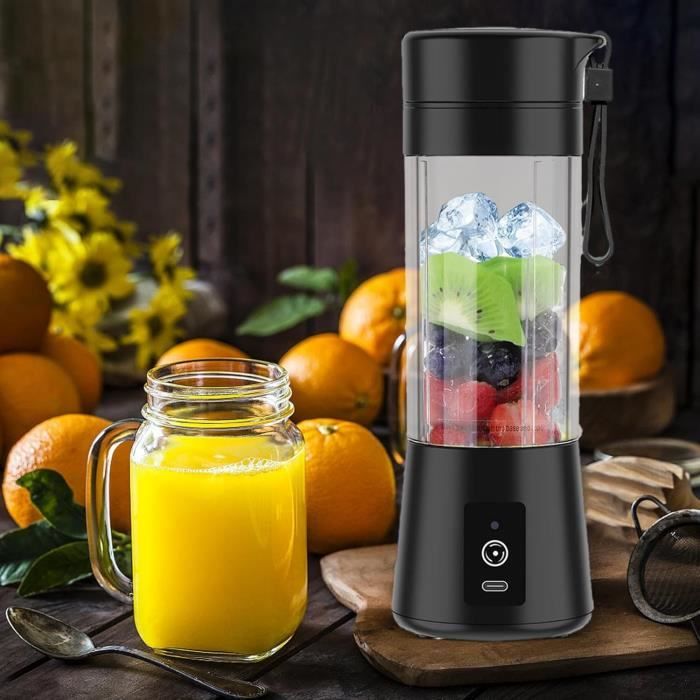 Mélangeur portable de 700ml pour shakes et smoothies Taille personnelle Tasse de presse-agrumes rechargeable sans BPA 360W Mélange puissant pour la cuisine