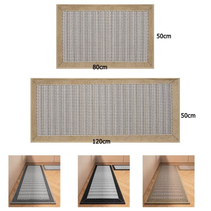 Tapis Cuisine Antidérapant KMVIZI - 50x120 Cm - Noir - Lavable