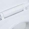 HMF© Toilette Wc haute Classique - sans bord fermeture douce 7 cm - WC Cuvette Céramique Blanc 15751-2