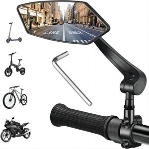Rétroviseur Pour Vélo / VTT - Miroir Gauche, Réglable 360°, Lentille Incassable, Cadre Nylon