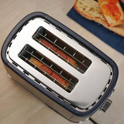 TERRAILLON NEW MOON - Grille-Pain Long 2 Fentes Extra-Larges 1550W Bleu