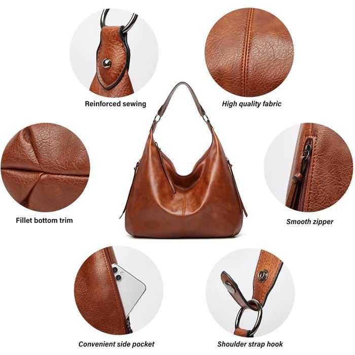 Sac Main Et Portefeuille Femme Pahajim - Cuir PU Imperméable, Grand Cabas