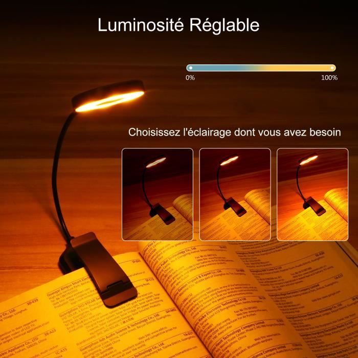 Lampe de Bureau Pince Lampe de Lecture Clipsable Luminosité