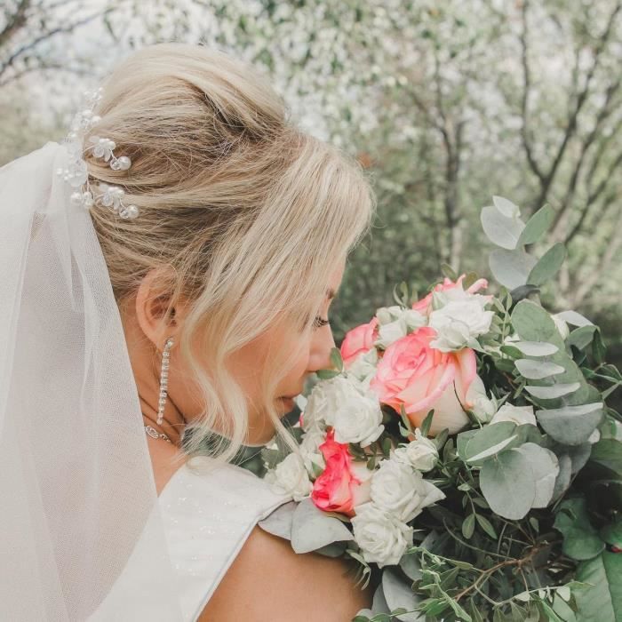 2Pcs Vigne Cheveux Mariage Fleur Accessoire Cheveux Vigne De