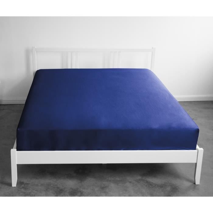 ULLVIDE Drap housse, bleu foncé, 160x200 cm - IKEA