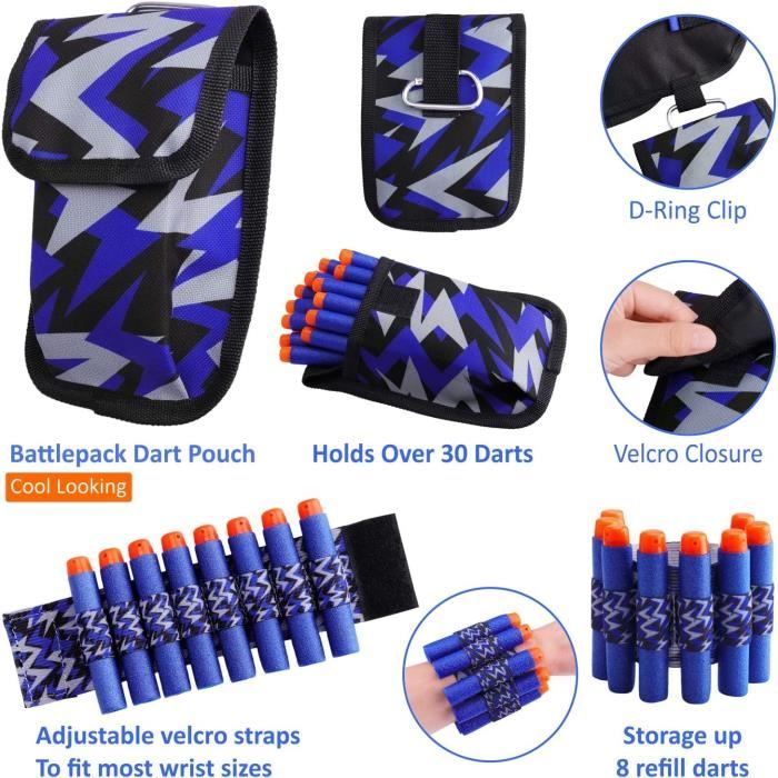 LUUFAN - Kit Complet Gilet Tactique Enfant Pour Nerf - Gilet, Clips, Fléchettes, Masque, Lunettes, Ceintures - Cadeau Jeu Combat