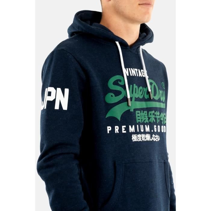 Sweat a capuche SuperDry VL NS Hood Homme Bleu Manches longues Bleu Cdiscount Pret a Porter