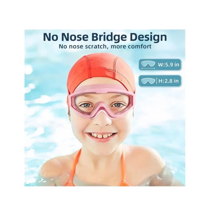 Lunettes De Natation 3-en-1 Unisexes Ajustables, Anti-buée