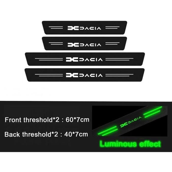 Protections De Seuils De Porte Fibre De Carbone NDIER - Brillent La Nuit - Pour Dacia Duster/Logan/Sandero