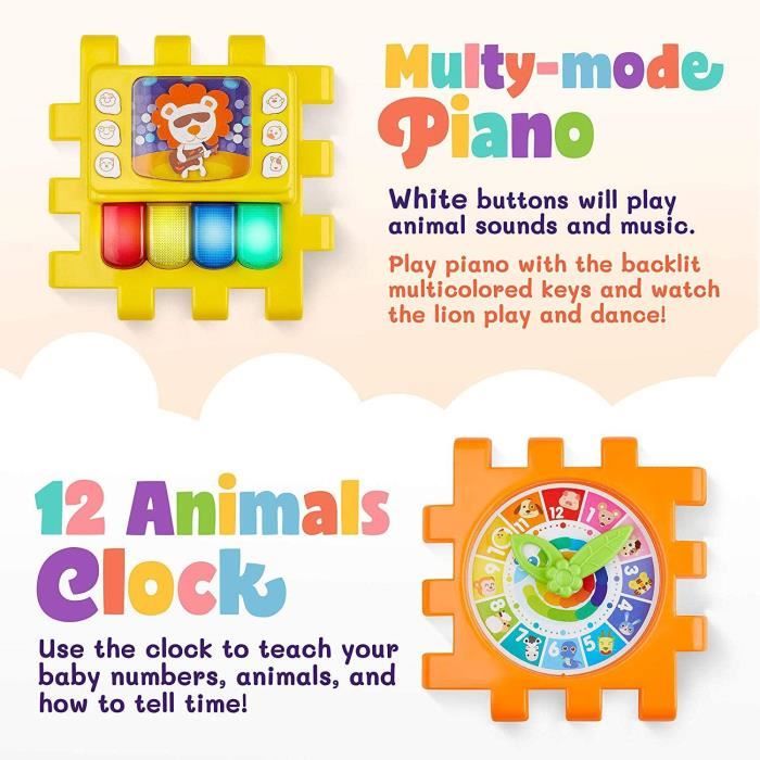 7 en 1 Cube Occupée Sensoriel d'activités, Cube d'activité Bébé 1+Ans, Éducatif Sensoriel Bebes 7 en 1 Cube Occupée Sensoriel d'activités, Cube d'activité Bébé 1+Ans, Éducatif Sensoriel Bebes