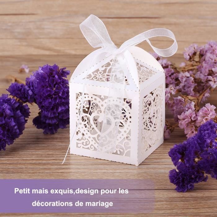 50 Boîtes à Dragées Mariage Beige – Boîtes Cadeaux Papier Kraft Élégantes Avec Nœud, Idéales Baptême, Communion, Anniversaire, Fête