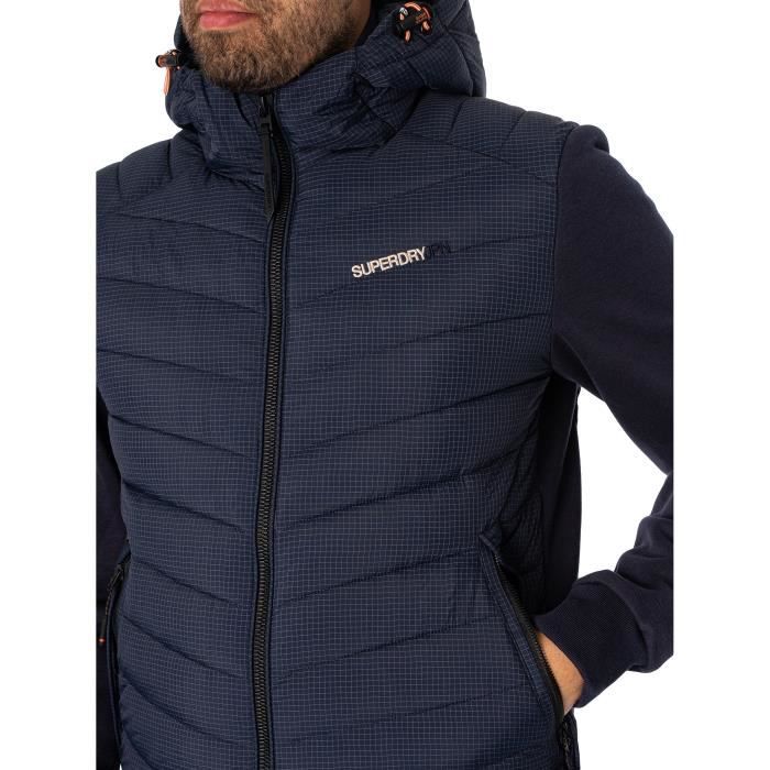 Veste Matelassée Hybride À Capuche Storm Superdry Homme Bleu