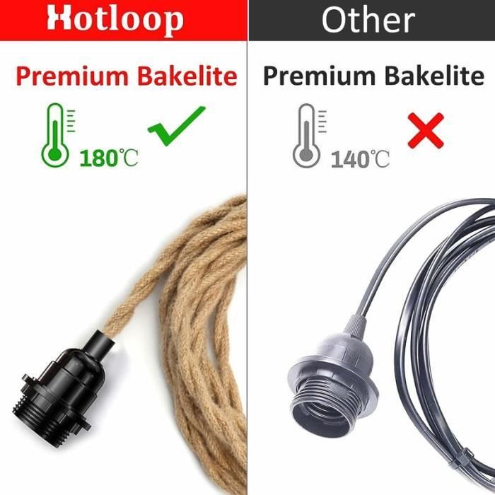 6 Cordons Avec Interrupteur - Câble D'alimentation Euro 1,8 M - Pour Lampes, Lampadaires - Noir
