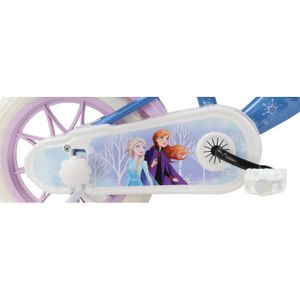 Vélo Enfant Reine Des Neiges 14 Pouces - Freins, Stabilisateurs, Kit Éclairage - 4-5 Ans