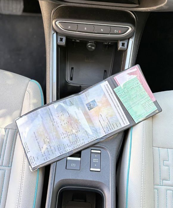 Porte Carte Grise et Assurance Volets, Etui en simili cuir