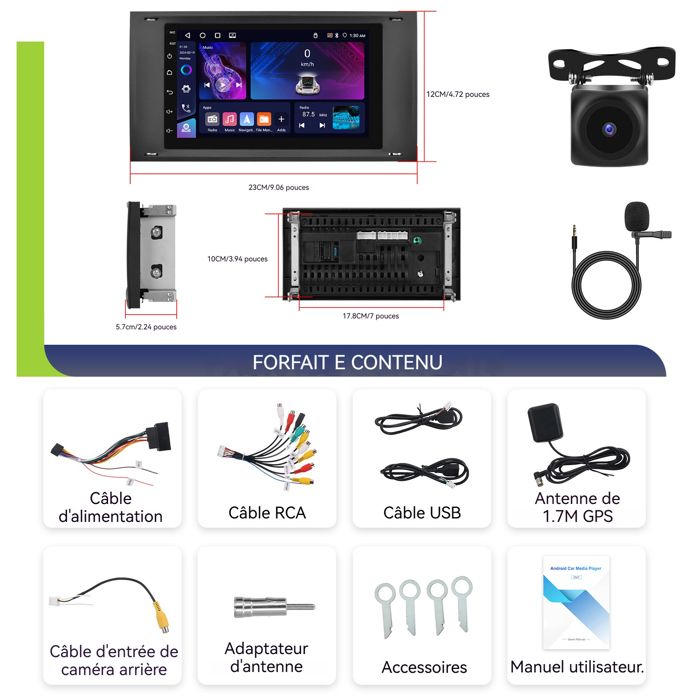 Autoradio Android 10" Pour Peugeot 107/Citroen C1/Toyota Aygo 2004-2014 | CarPlay, Android Auto, Bluetooth, GPS, Caméra De Recul