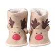 1 paire de chaussures pour bébés brodées antidérapantes bottes de Noël à fond  KIT - COFFRET - AUTRES ARTICLES DECORATION DE NOEL-0