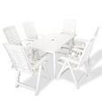 Qualité luxe© | Mobilier à dîner de jardin & Ensemble de 1 table avec 6 chaises & Plastique Blanc |872227-0