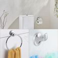 6pcs montage mural salle de bains ensemble d'accessoires de toilette porte-serviettes porte-papier de savon brosse à dents NOUVEAU-0