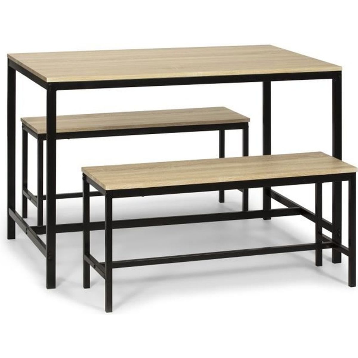 Ensemble Table Et 2 Bancs Lisboa Pour Salle A Manger Et Cuisine