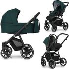 EMJOT EQ Trio - Poussette urbaine 3en1 - Landau, poussette, siège auto Groupe "i-Size" 0+ - De 0-15Kg - Vert foncé