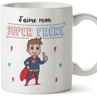 Frère Mug - Tasse – J'aime Mon Super frère – Tasse Originale - Cadeau Anniversaire. Céramique 350 ML 1