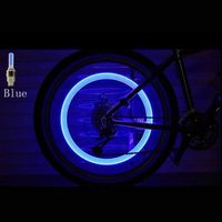 2 Pièces Vélo Néon LUMIÈRE LED Vélo Pneu Roue Bouchon de Valve de Vélo Néon Lumières Néon Lampe À LED Flash Pneu Co Bleu -WGHY1723