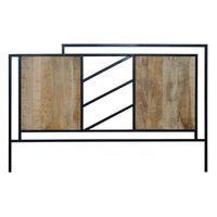 Tête de lit ajouré métal et bois de manguier - Naturel - Le Dépôt Bailleul - 160 cm - Contemporain - Design