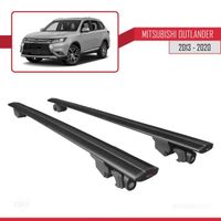 Compatible avec Mitsubishi Outlander 2013-2020 HOOK Barres de Toit Railing Porte-Bagages de voiture Avec verrouillable Alu NOIR