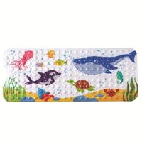 DAMILY® Tapis de Bain Tapis de Baignoire Antidérapant 100 x 40 cm PVC Dessin Animé d'animaux Marins pour Enfants et Bébé
