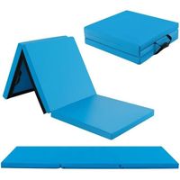 GOPLUS Matelas Gymnastique Pliant, Tapis de Yoga Epais, Tapis de Sol Pliable, Tapis de Gymnastique 180 x 60 x 5 cm, Bleu
