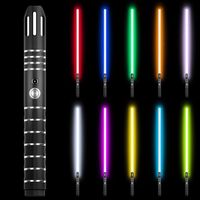 Sabre Laser RGB 10 Couleurs Sabre Laser avec Poignée en Métal, FX Duel Sabres Laser avec Mode d'effet Sonore de Bataille