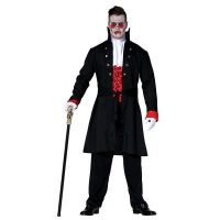 Déguisement Vampire Homme - NO NAME - Chemise Rouge - Veste Noire - Jabot Blanc