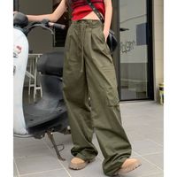 Pantalon Cargo femmes - vert à jambes larges pour mode - FR70AX
